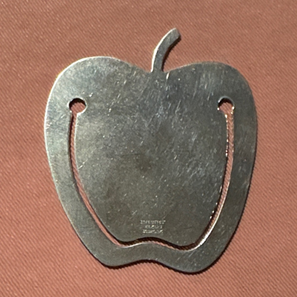 Tiffany & Co Makers Sterling Silver Apple Shaped Metal Trivet Bookmark